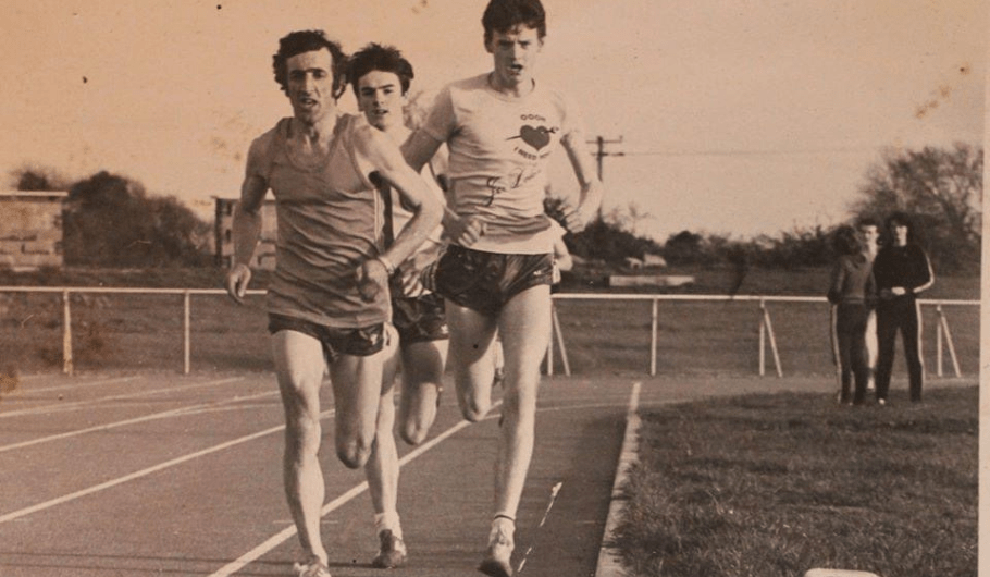 Mick Hayden(left) setting the pace at a track race followed by Brenden Carroll & Adrian Larkin